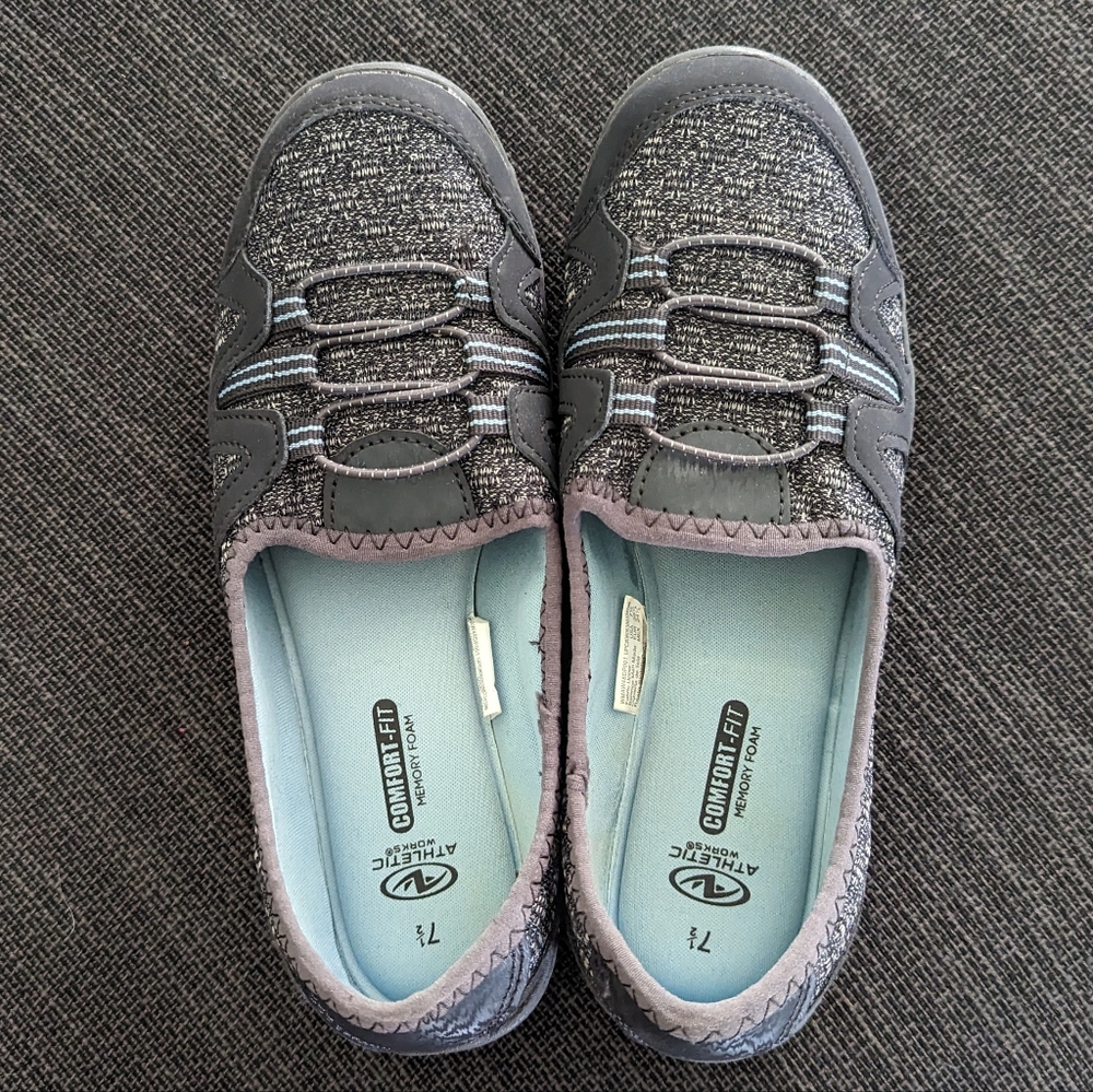 Women's Athletic Works Casual Slip ons with "Comfort Fit" Memory Foam